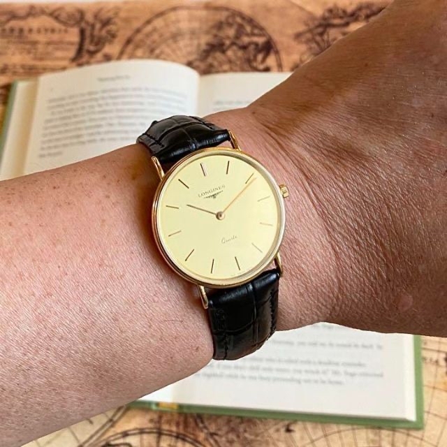 美品ロンジン18K金無垢グランドクラシック腕時計クォーツ/メンズLONGINES