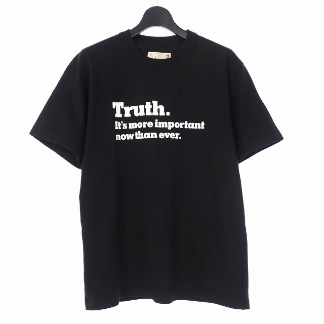 サカイ Truth プリント Tシャツ カットソー 半袖 3 ブラック 黒