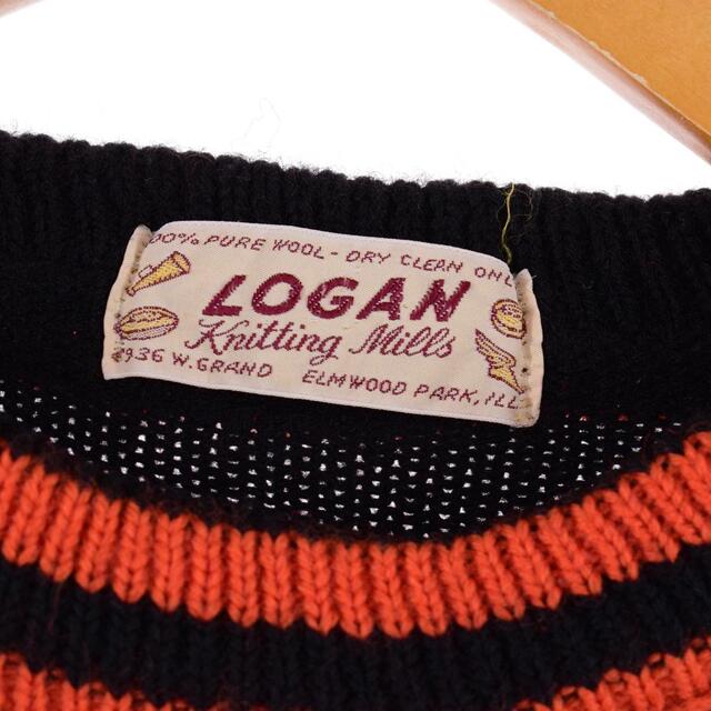 古着 60年代 LOGAN KNITTING MILLS レタードニットセーター レディース