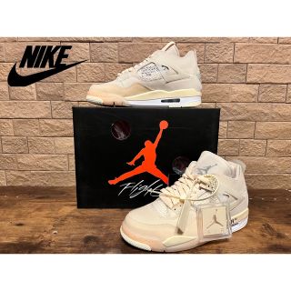 ジョーダン(Jordan Brand（NIKE）)の新品未使用 オフホワイト×ナイキ WMNS Air Jordan4 25.0cm(スニーカー)