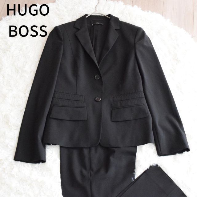 HUGO BOSS - HUGO BOSS テーラードジャケット スーツ M 9号 S 7号 黒の