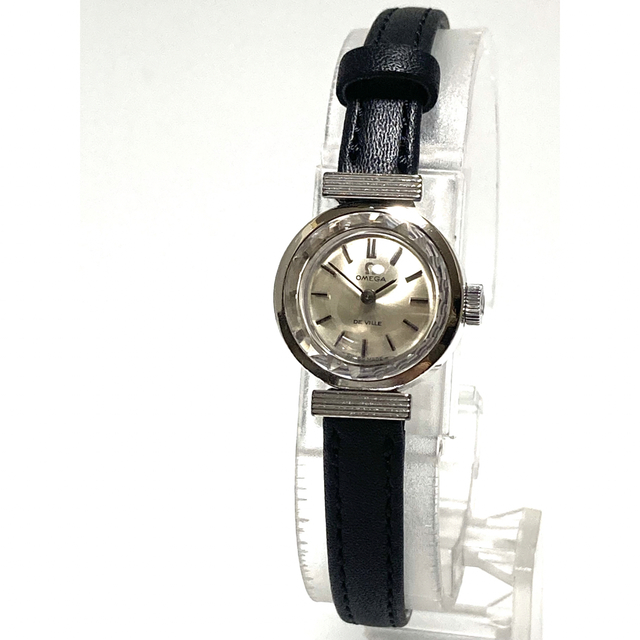 極美品! OMEGA オメガ カットガラス ベルト新品交換済み レディース