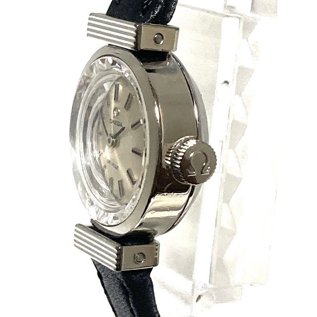 極美品! OMEGA オメガ カットガラス ベルト新品交換済み レディース