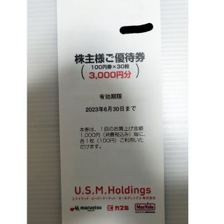 ユナイテッドスーパーマーケットホールディングス 株主優待券 3,000円分(ショッピング)