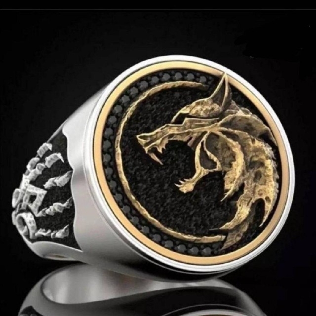 【SALE】リング メンズ アクセサリー ゴールド オオカミ 狼 指輪 21号 メンズのアクセサリー(リング(指輪))の商品写真
