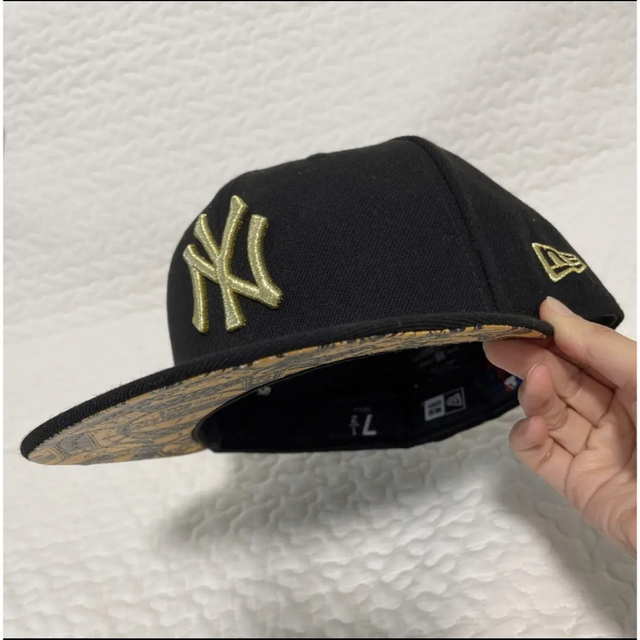 NEWERA キャップ　59fifty  7 1/2 ブラック×ゴールド