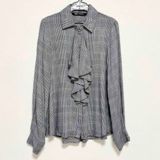 ザラ(ZARA)のZARAチェックフリルシャツ(シャツ/ブラウス(長袖/七分))