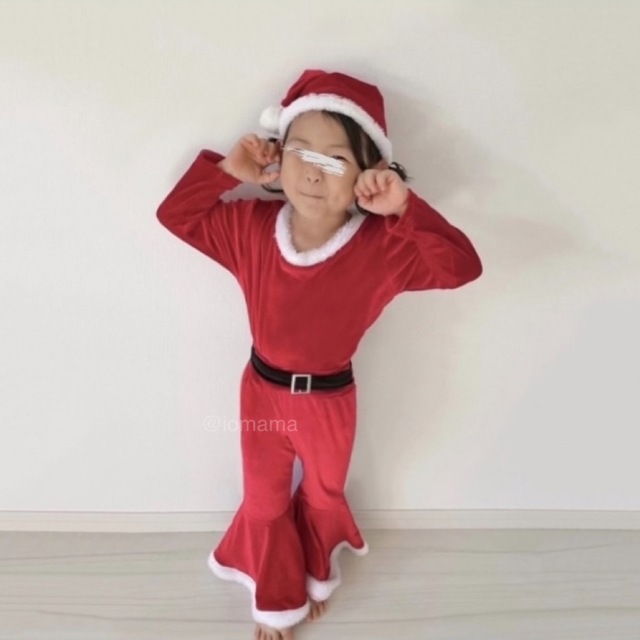 子ども クリスマスフレア セットアップ サンタ 衣装 コスプレ キッズサンタ キッズ/ベビー/マタニティのキッズ服女の子用(90cm~)(その他)の商品写真