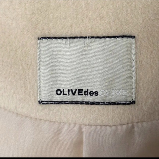 OLIVEdesOLIVE(オリーブデオリーブ)のOLIVE des OLIVE ノーカラーコート　ファー付き　美品 レディースのジャケット/アウター(ロングコート)の商品写真