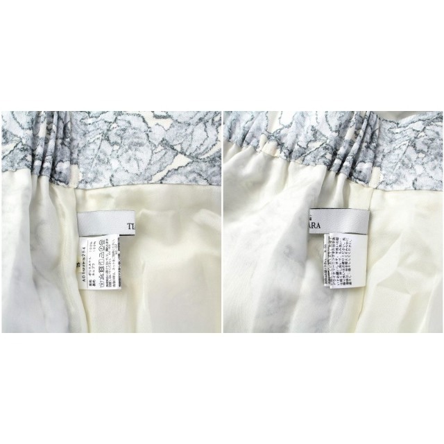 tiara(ティアラ)のティアラ ぼかしボタニカルプリントタックフレアスカート 3 L グレー 白 レディースのスカート(ロングスカート)の商品写真