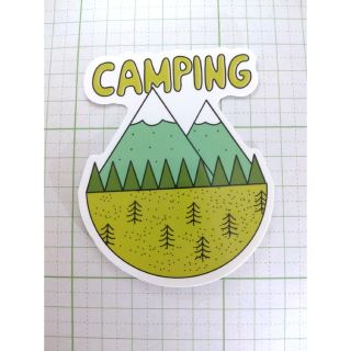 【1080】CAMPING 山 野原 自然 Nature 防水ステッカー(その他)