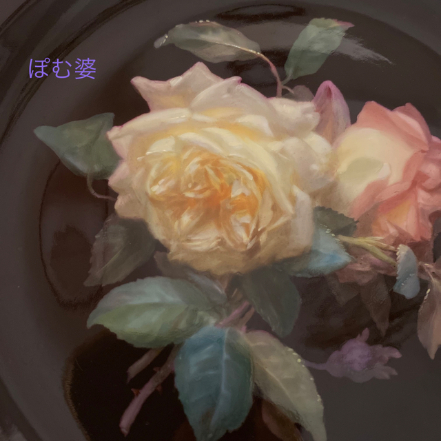 見事な創造力 MEISSEN 皿絵「漆黒の海に浮かぶ薔薇」 ☆お取置き【古マイセン】ブラウンスドルフ／印象派 食器