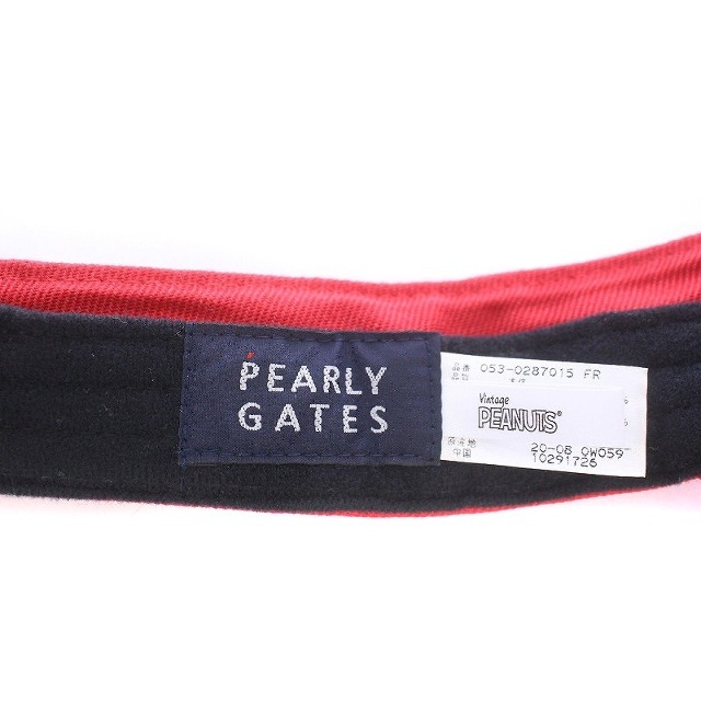 PEARLY GATES(パーリーゲイツ)のパーリーゲイツ SNOOPY × ロゴ サンバイザー 帽子 ゴルフウェア 赤 レディースの帽子(その他)の商品写真