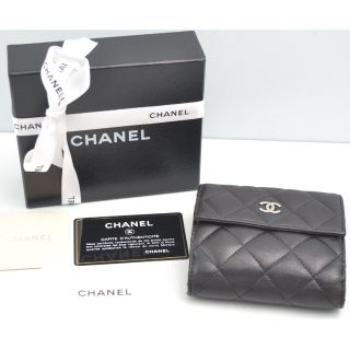 シャネル(CHANEL)のCHANEL/シャネル マトラッセ Wホック財布 ラムスキン カード箱つき(財布)