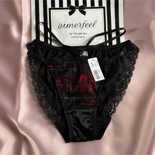 エメフィール(aimer feel)の新品　aimerfeel フルバックショーツ チェック　廃盤　レア　レッド(ショーツ)