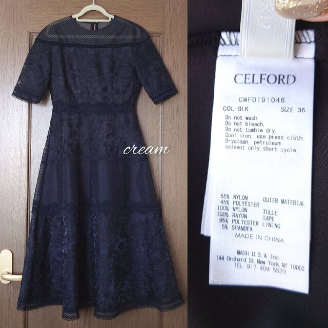 CELFORD(セルフォード)のCELFORD♡オーナメント　刺繍　レース　ワンピース レディースのワンピース(ひざ丈ワンピース)の商品写真