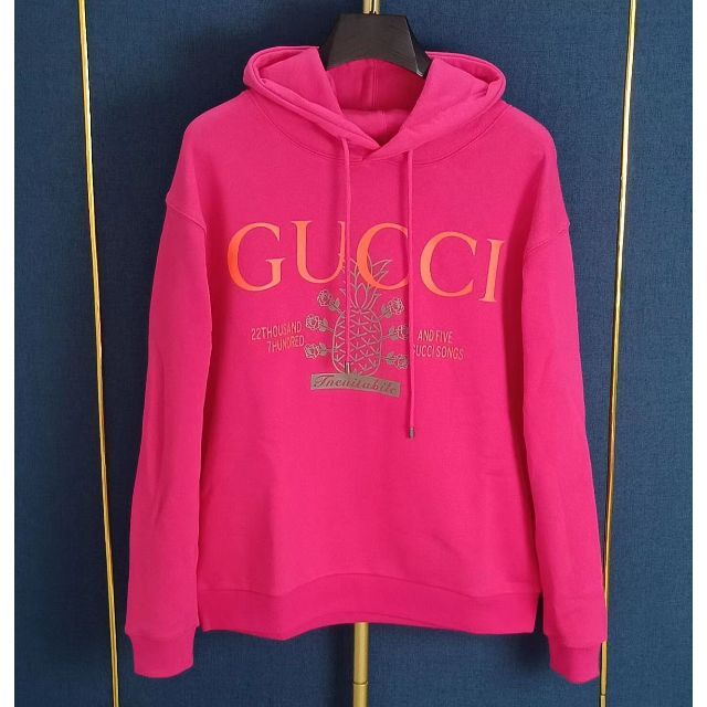お買い得の通販 【GUCCI】グッチパイナップルPINKパーカー - www