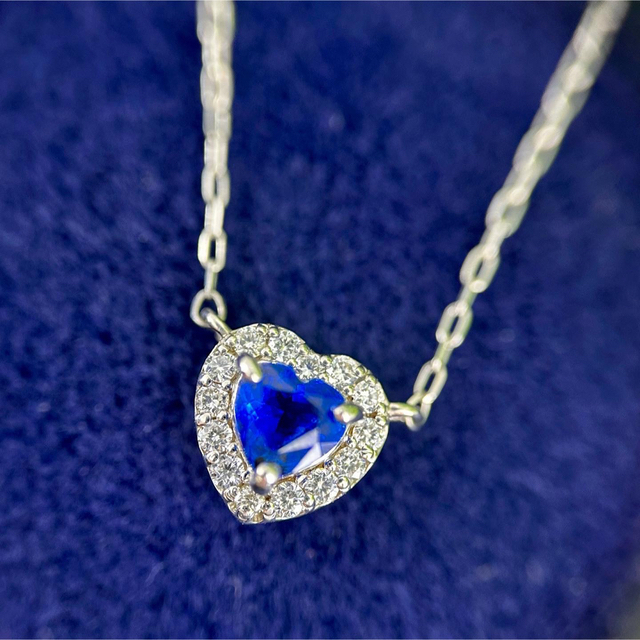 レア アウイナイトハートシェイプダイヤモンドネックレス total0.32ct レディースのアクセサリー(ネックレス)の商品写真