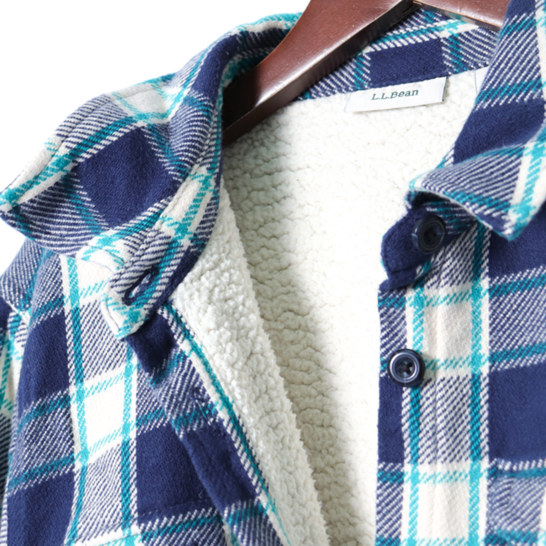 L.L.Bean - エルエルビーン 長袖シャツ チェック柄 裏ボア 胸ポケット