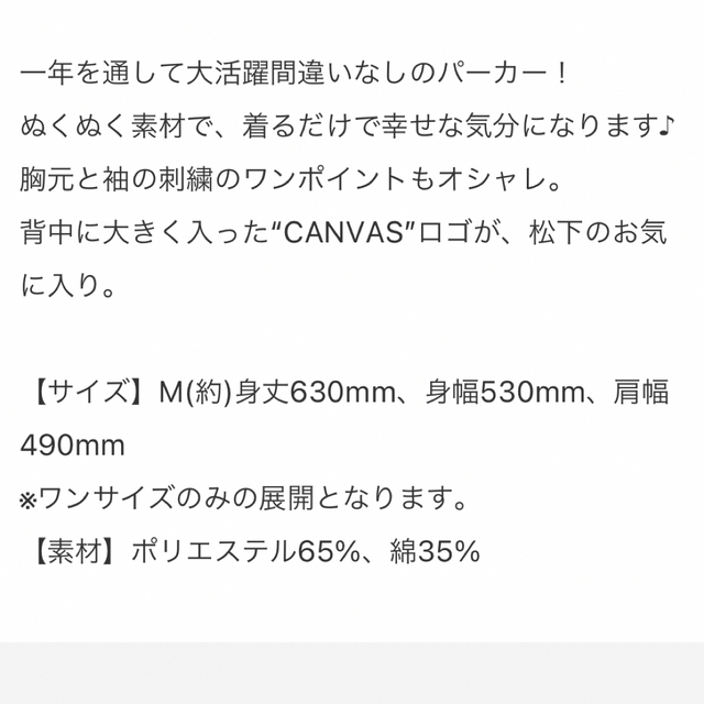 松下洸平【完売品】CANVASパーカー