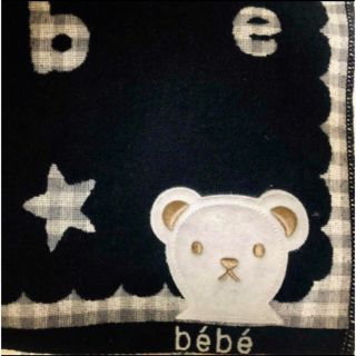 ベベ(BeBe)の☆新品 bebe  べべ 生地厚　バスタオル  ブラック くまちゃんアップリケ(タオル/バス用品)