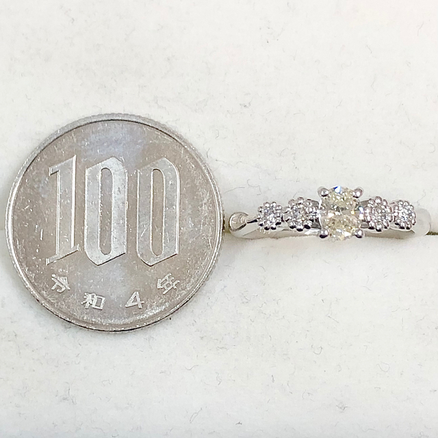 ✨#✨ 高級 天然 ダイヤモンド 0.444ct Pt900 一粒 ダイヤ リング 指輪