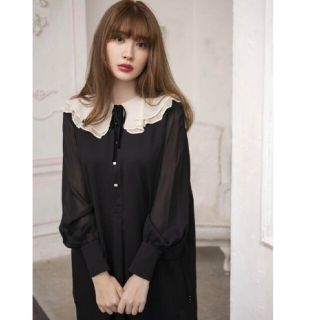 ハーリップトゥ(Her lip to)のromantic volume sleeve midi dress M(ひざ丈ワンピース)