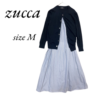ズッカ(ZUCCa)のzucca ストライプワンピース　size M(ロングワンピース/マキシワンピース)