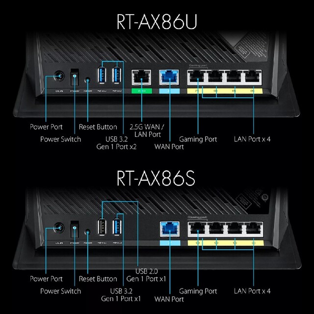 ASUS(エイスース)のASUSTek WiFi 無線 ルーター  RT-AX86U スマホ/家電/カメラのPC/タブレット(PC周辺機器)の商品写真