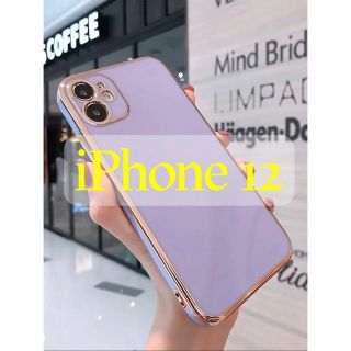 iPhone12 ケース パープル 韓国 人気 カメラ保護(iPhoneケース)