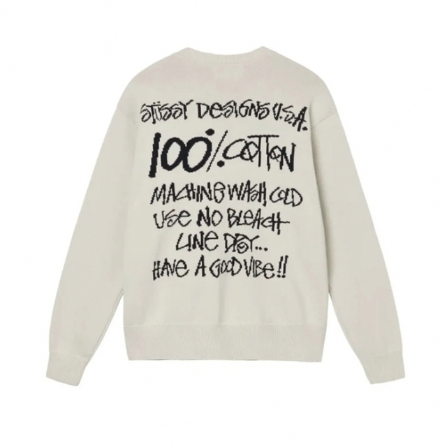 STUSSY - stussy 22FW Care Label Sweater Natural