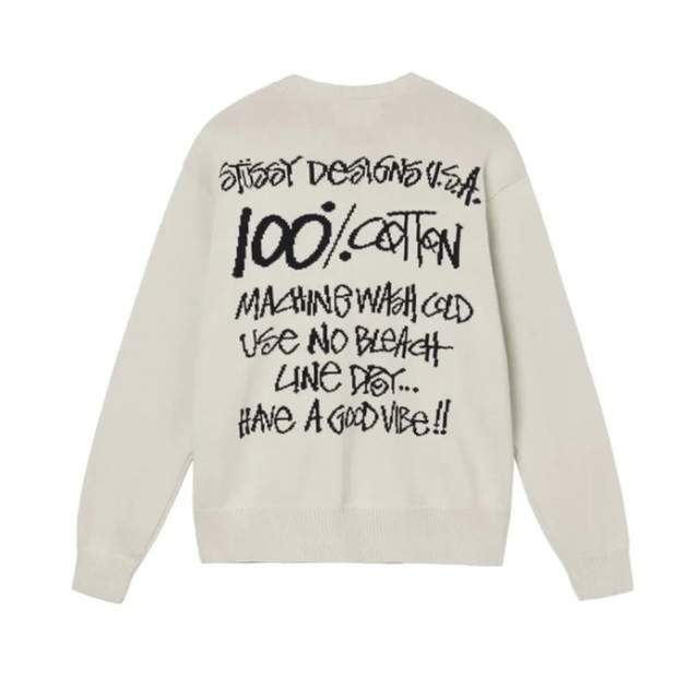 stussy 22FW Care Label Sweater Natural 贅沢品 www.skytrac.ca