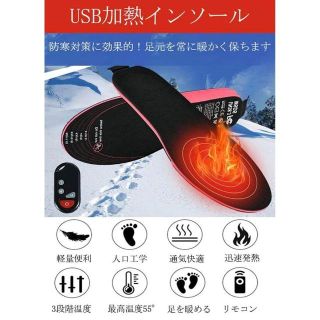 電熱線内蔵・水洗い可能　ヒートインソール　Lサイズ(約26.5-29.5CM)(その他)