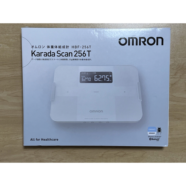 OMRON(オムロン)のオムロン 体重・体組成計 カラダスキャン HBFｰ256T ホワイト スマホ/家電/カメラの美容/健康(体重計/体脂肪計)の商品写真