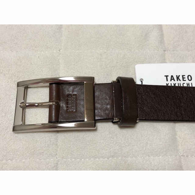 38新品TAKEO KIKUCHIタケオキクチ本革メンズベルト日本製チョコ