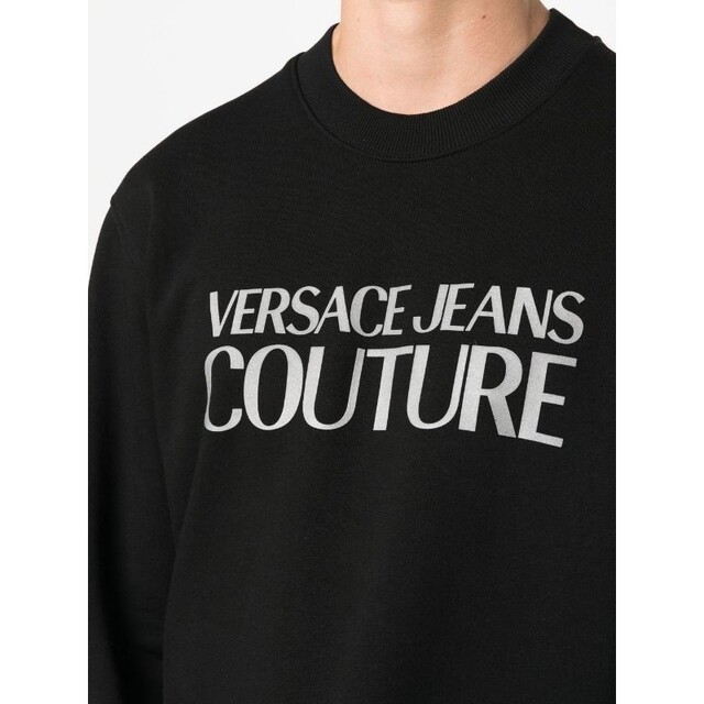 VERSACE(ヴェルサーチ)のVERSACE JEANS COUTURE スウェット ブラック メタルグレー メンズのトップス(スウェット)の商品写真