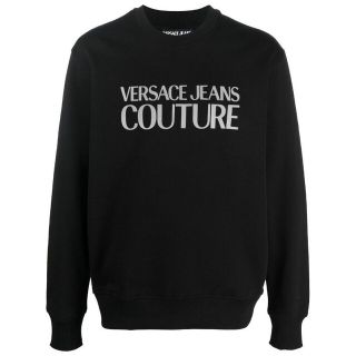 ヴェルサーチ(VERSACE)のVERSACE JEANS COUTURE スウェット ブラック メタルグレー(スウェット)