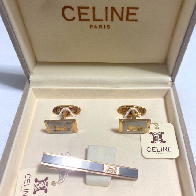 CELINE  vintage ネクタイピン　カフス　馬車柄　ビジネス　スーツ