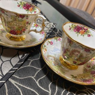 ロイヤルアルバート(ROYAL ALBERT)のロイヤルアルバート 25周年限定品 セレブレーションローズガーデン2客セット(食器)