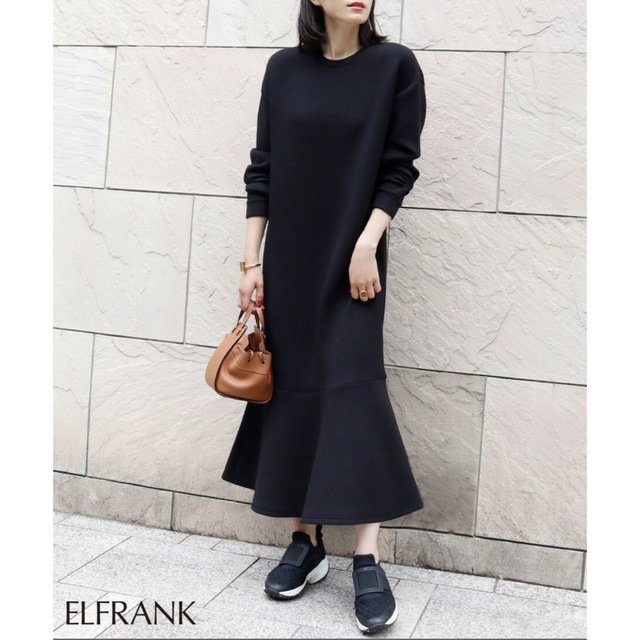 CLANE(クラネ)の【最終売切り価格！】ELFRANK ダンボールニット ワンピース フレア レディースのワンピース(ロングワンピース/マキシワンピース)の商品写真