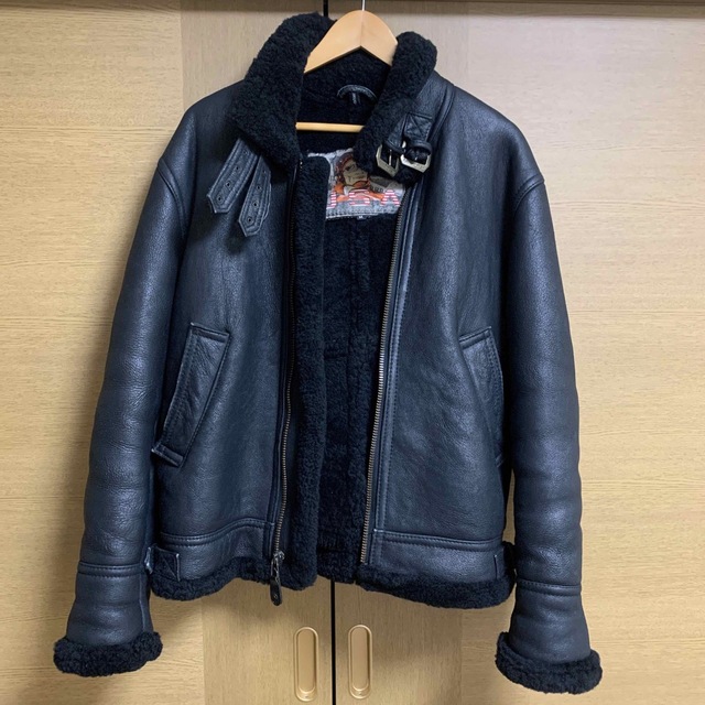 フライトジャケット　シープ　ブラック　サイズ：L相当　定価：10万shiroinu992
