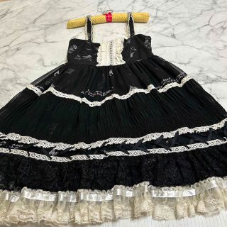 h.naoto FRILL ジャンパースカート はしごレース　天使柄