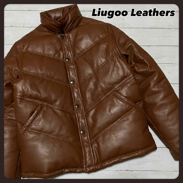 ☆状態良品☆ Liugoo Leathers ダウンジャケット ブラウン 馬革54cm肩幅