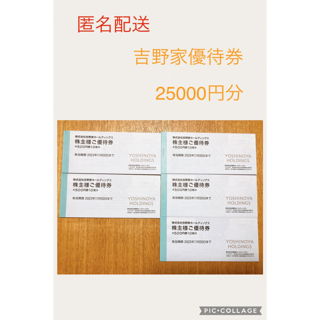 吉野家　株主優待　25,000円分