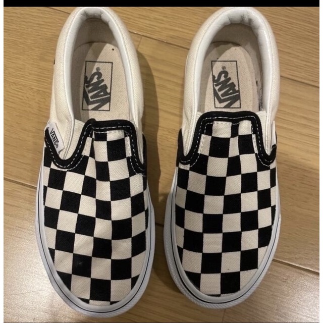 VANS(ヴァンズ)のvans スリッポン　19cm チェッカー キッズ/ベビー/マタニティのキッズ靴/シューズ(15cm~)(スリッポン)の商品写真