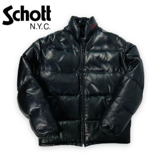 schott - 【希少品】Schott ラムレザー ダウン ジャケット ブラック