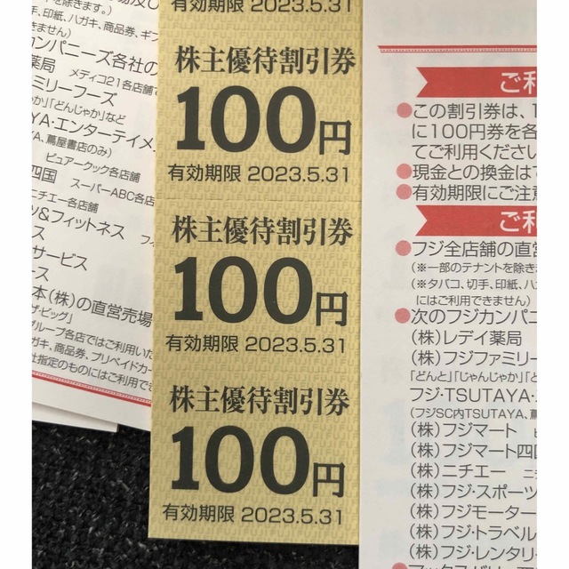 フジ 株主優待割引券　25,000円分