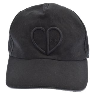 ディオール(Dior)のDIOR ディオール 22SS HEART LOGO EMBROIDERED CAP 933C902M4511 ハートCDロゴ刺繍キャップ コットンキャンバスベースボールキャップ ブラック(キャップ)