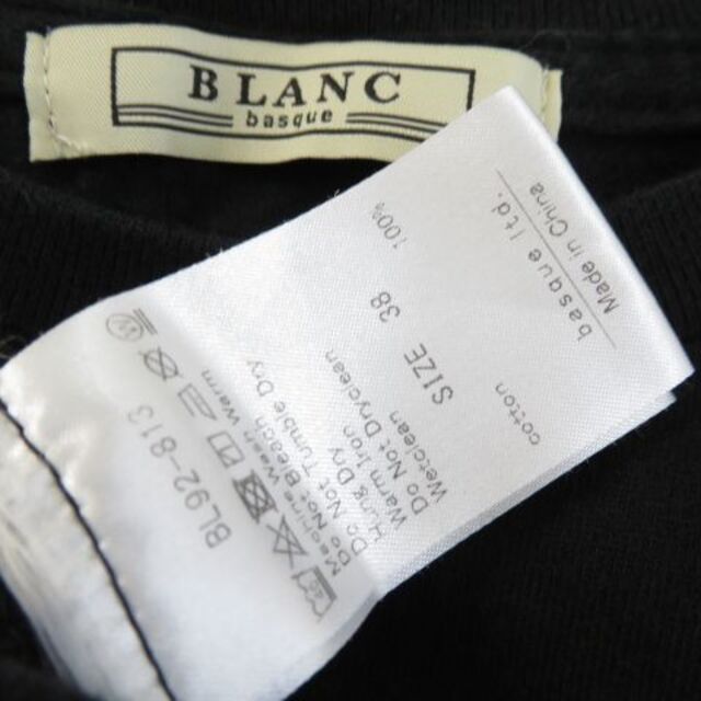 blanc basque(ブランバスク)のBLANC basque ブランバスク Tシャツ　　黒　３８ レディースのトップス(Tシャツ(半袖/袖なし))の商品写真