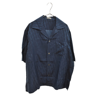 ディオール(Dior)のDIOR ディオール 21SS Oblique Jacquard Short-Sleeve Shirt オブリーク ジャガード オープンカラー シルクシャツ 総柄半袖シャツ ブルー 113C519A5050(シャツ)